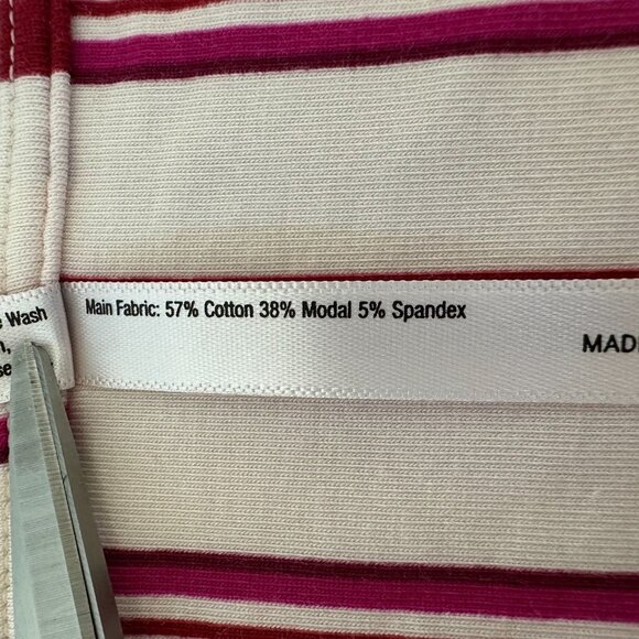 Soma Cool Nights Sleepshirt XL Red Cream Long Sleeve Striped - Picture 10 of 12